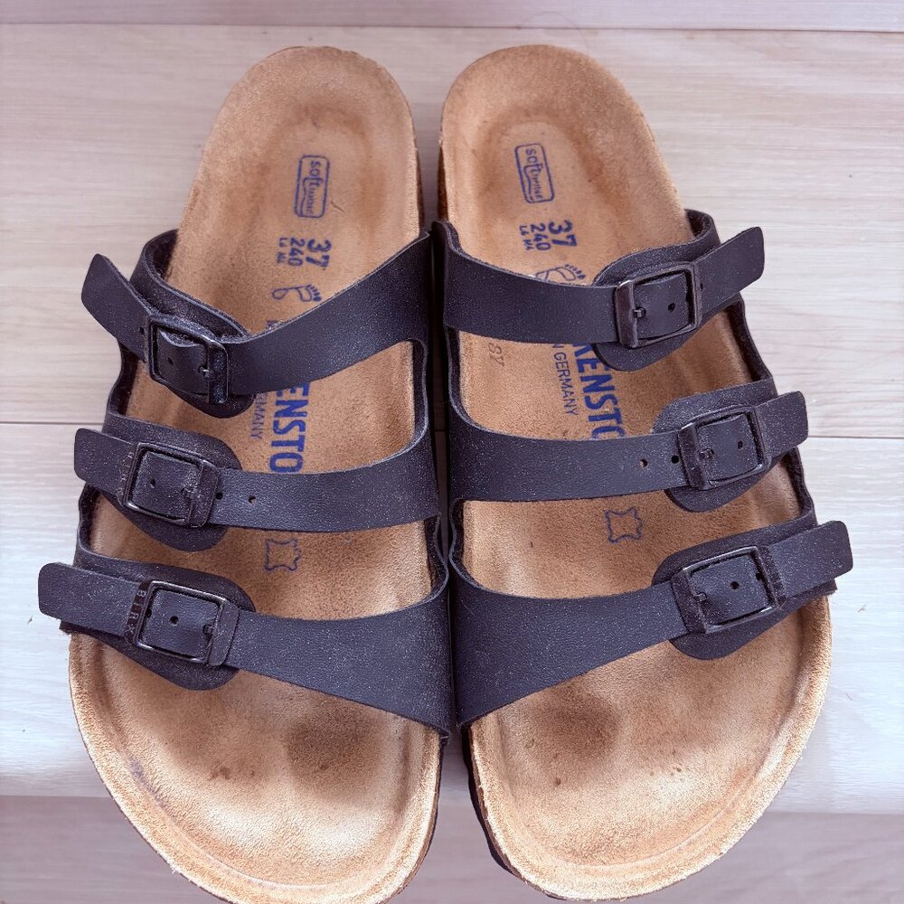 Birkenstock Florida Soft Footbed - Black 3 Strap Size 37